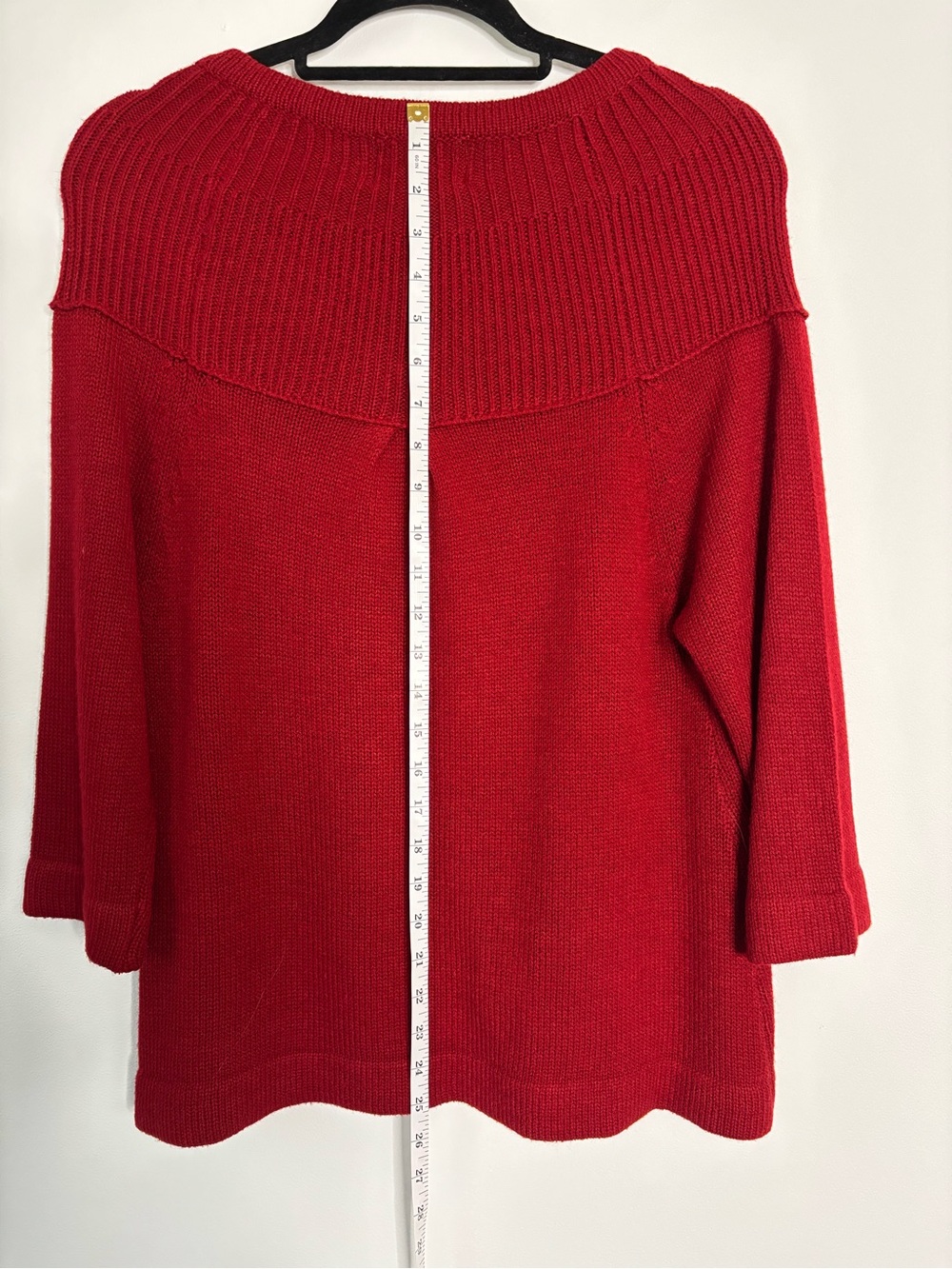 Red Ribbed Button-Front Cardigan - Picture 5 of 8